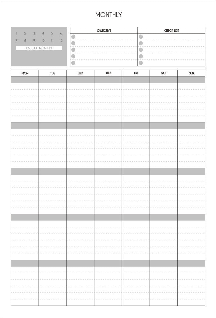 Simple Self-Discipline Monthly Planner/40 Sheets