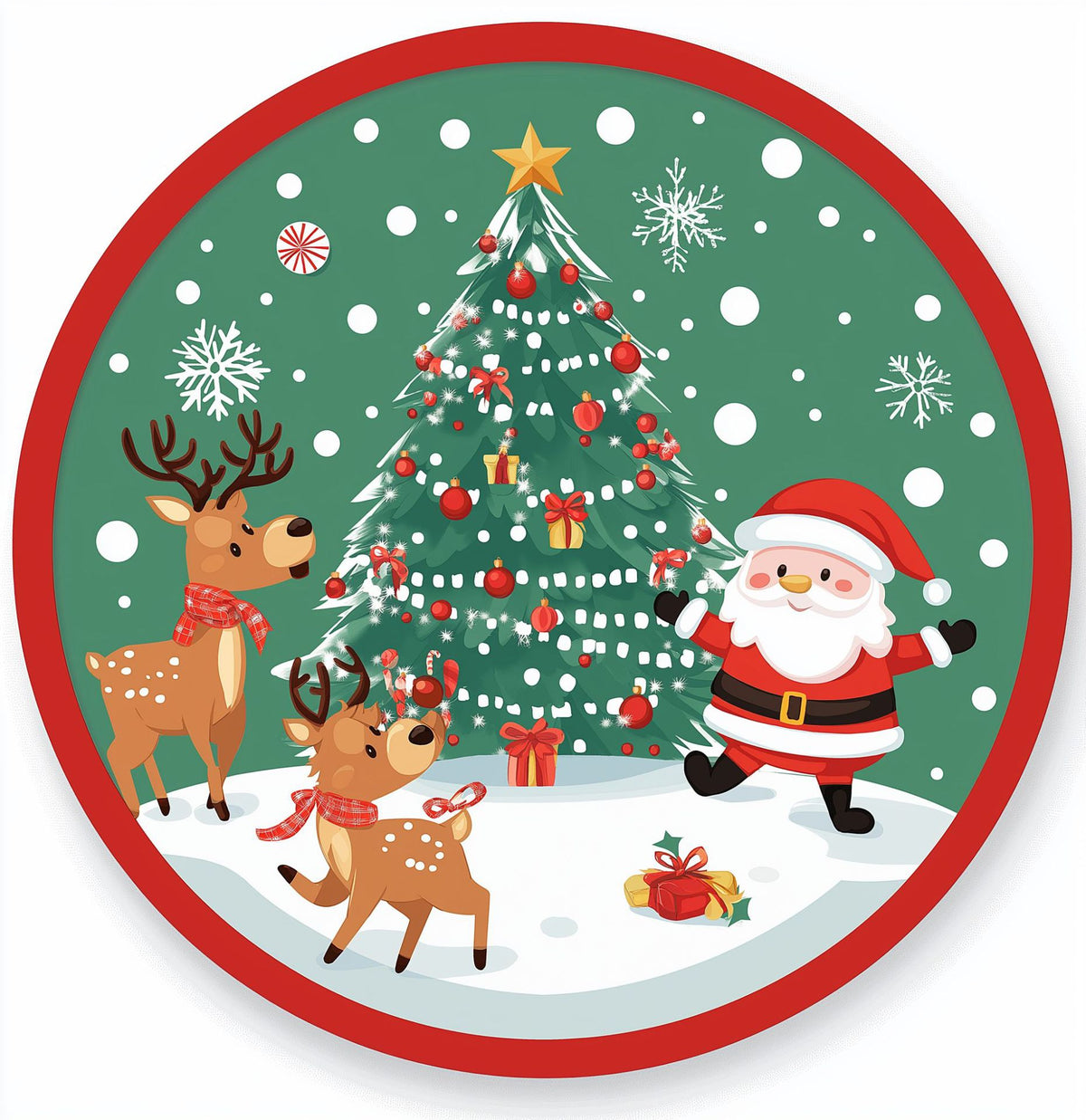 Full Size Full Color Digital Printing Christmas Tree Mat Diam 35"