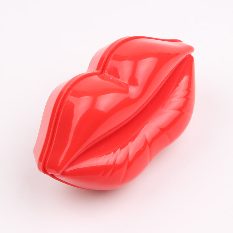 Portable Lip Shaped Hairbrush Mini Hair Comb With Mirror