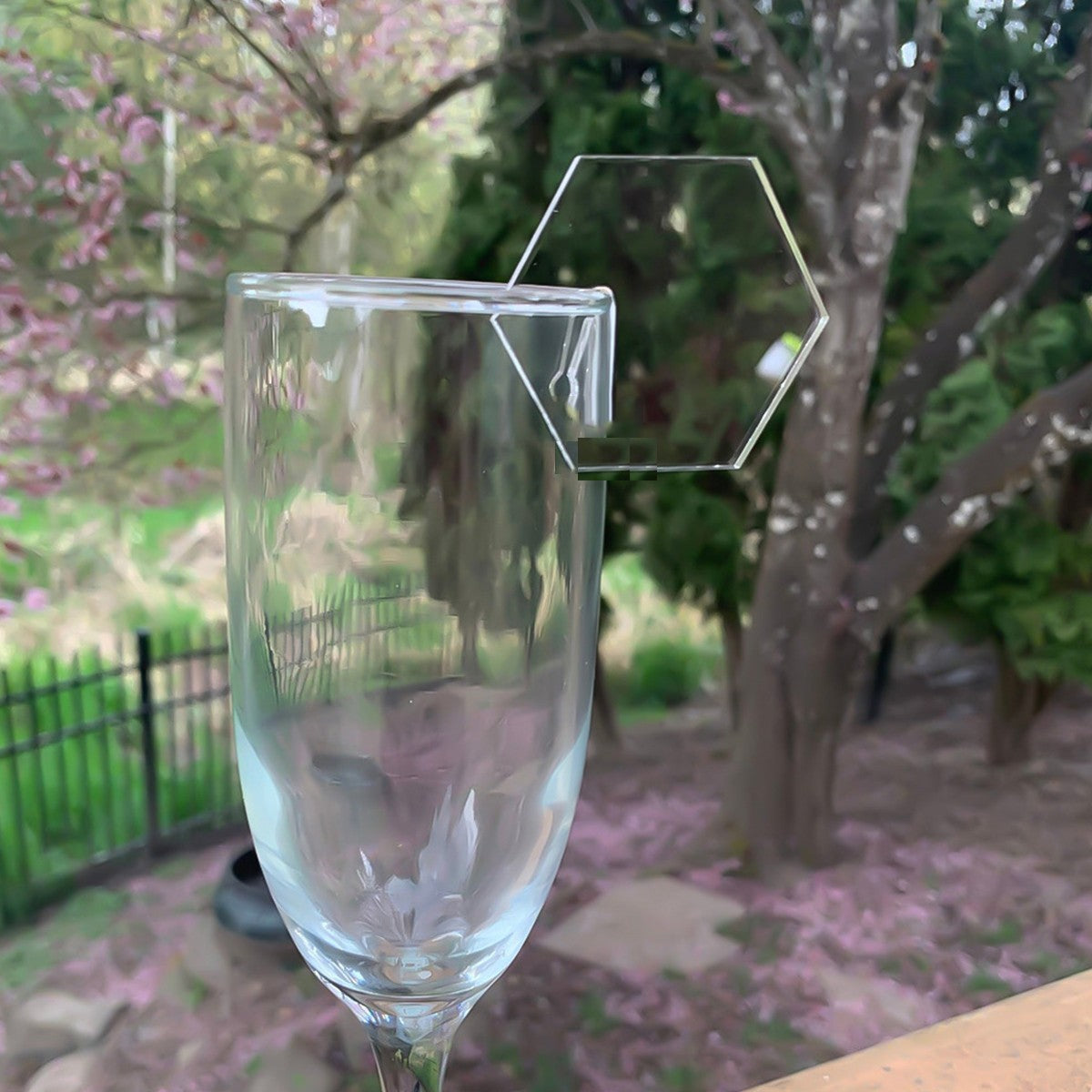 Hexagonal Shape Acrylic Drink Marker Wine Glass Recognizer