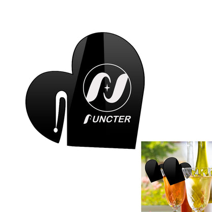 Heart Shape Acrylic Drink Marker Wine Glass Recognizer Name Marker