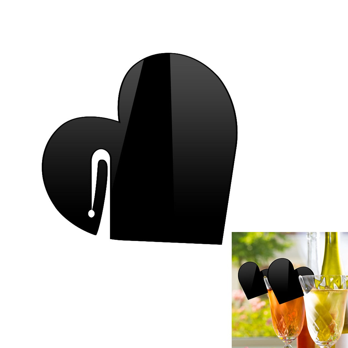 Heart Shape Acrylic Drink Marker Wine Glass Recognizer Name Marker