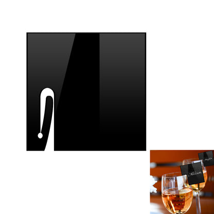 Square Shape Acrylic Drink Marker Wine Glass Recognizer Name Marker