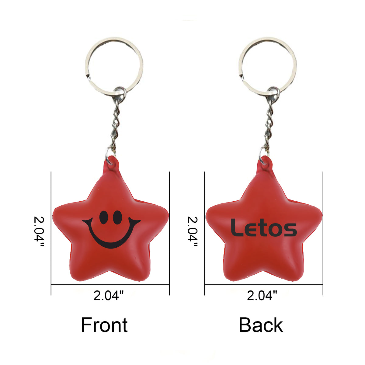 PU Star Shape Smiley Face Multi-color Keychain