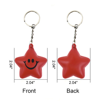 PU Star Shape Smiley Face Multi-color Keychain