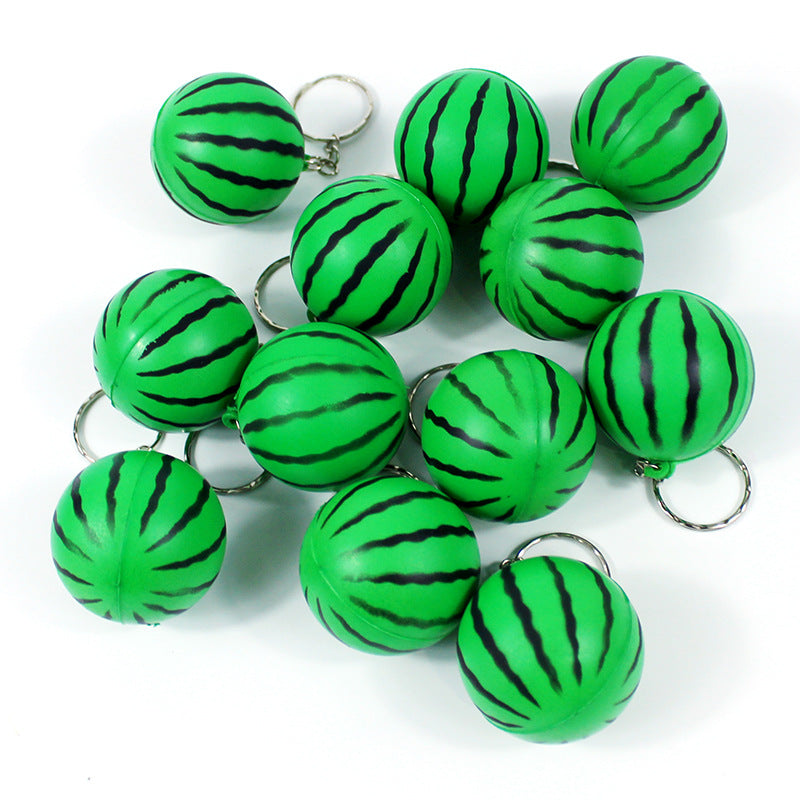 PU Simulated Watermelon Stress Reliever Ball Keychain