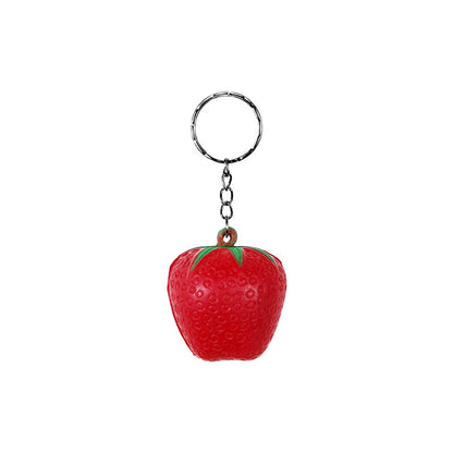 PU Simulated Large Strawberry Stress Reliever Ball Keychain