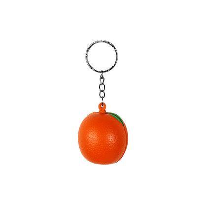 PU Simulated Orange Stress Reliever Ball Keychain