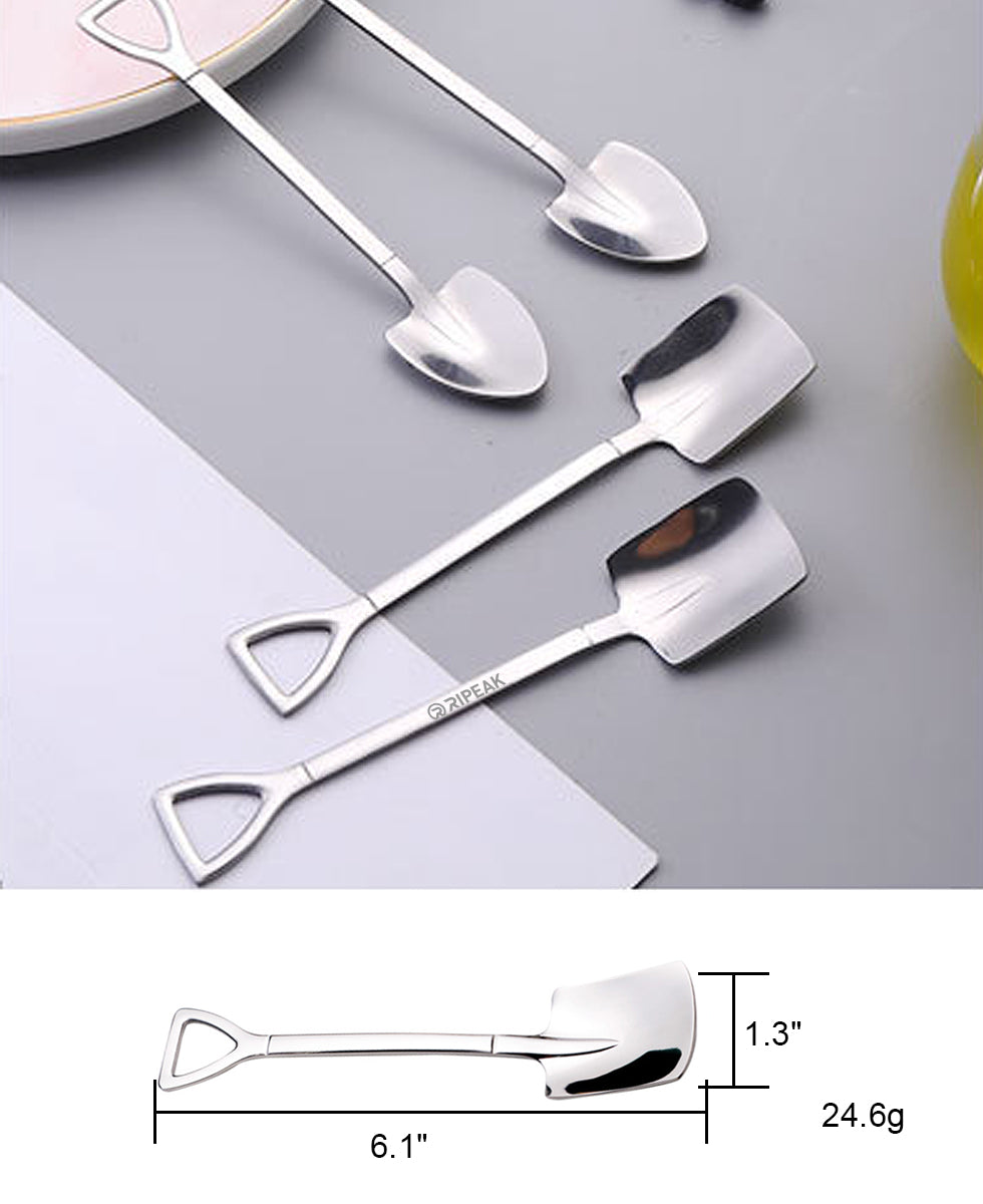 6" Glassy Surface Square Shovel Ice Cream Spoon