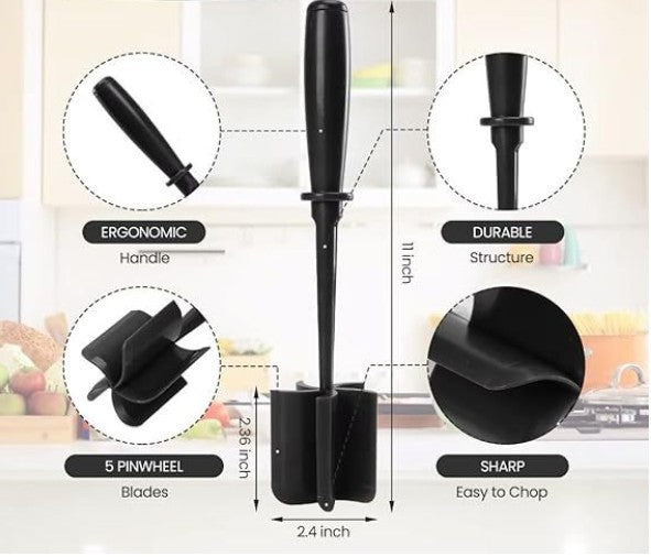 Meat Chopper 5 Curve Blades Ground Meat Masher