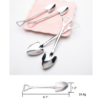6" Matt Surface #304 Stainless Steel Ice Cream Round Shovel Spoon