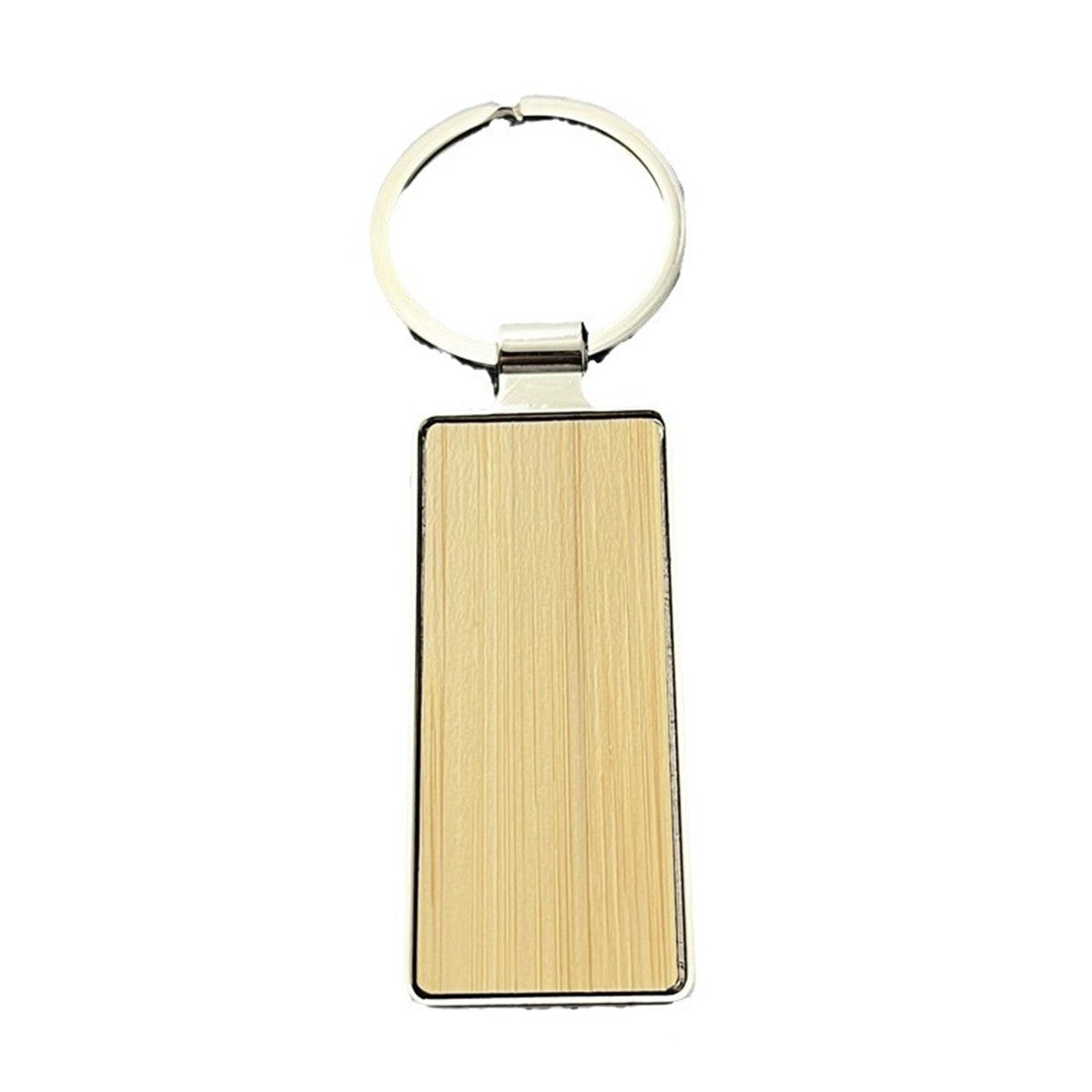Bamboo Surface Long Square Shape Keychain