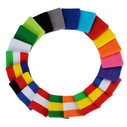 Cotton Sport Basketball Wrist Band Sweatband 2 Pieces