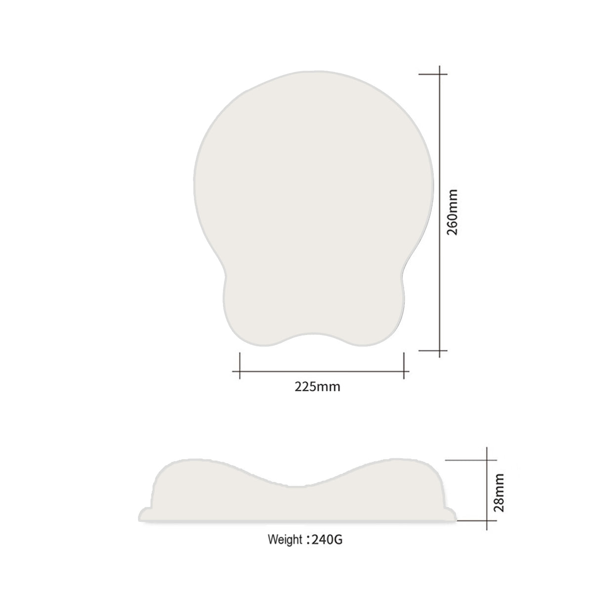 Non Slip PU Base Mouse Pad With Silicone Infill Wrist Rest For Work or Study