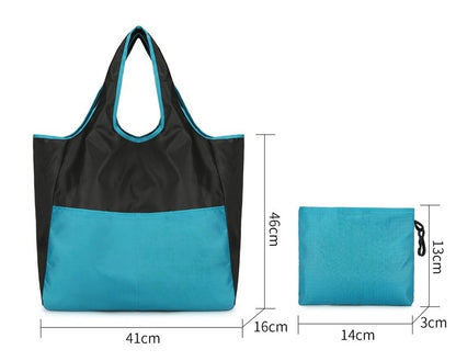 Polyester Grocery Foldable Shoulder Bag Travel Shopping Tote Bag 27L