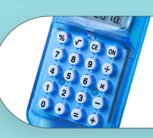 Mini Pocket Digits Electronic Calculator Keychain W/ Flip