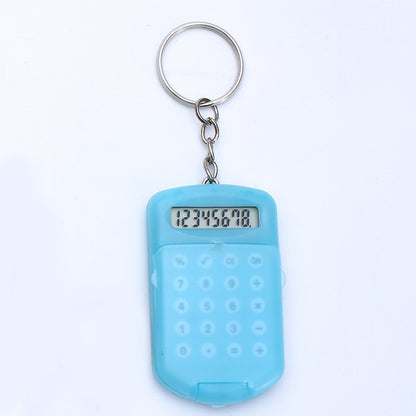 Mini Pocket Digits Electronic Calculator Keychain W/ Flip