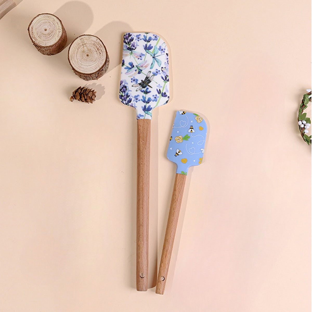 Silicone Spatula Set 2 Pcs for Baking, Stirring