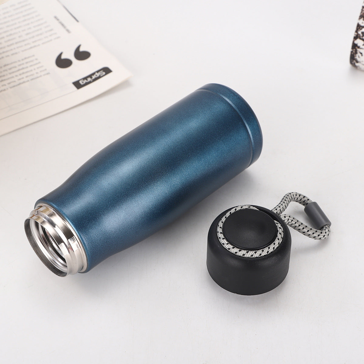 Stainless Steel Insulated Water Bottle W/ Carry Strap 18 oz.