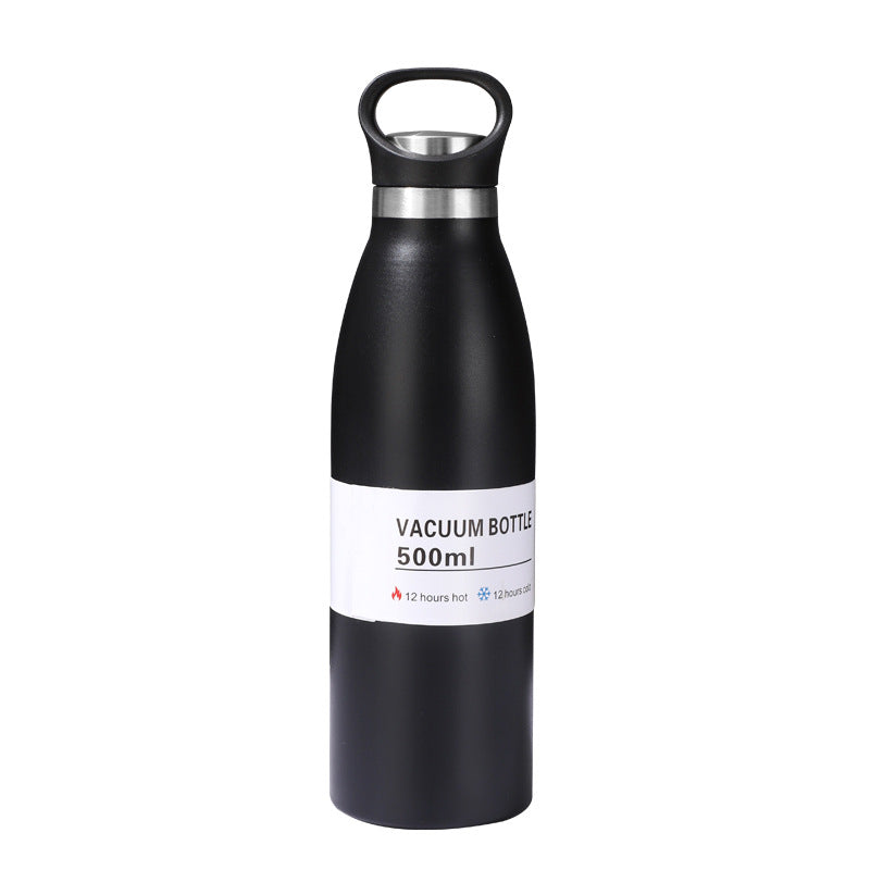 Stainless Steel Insulated Water Bottle W/ Keychain For Hiking 18 oz.