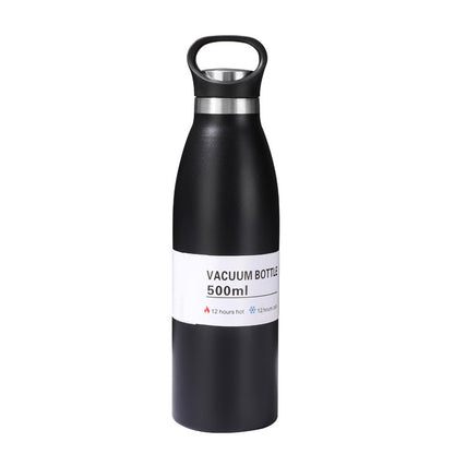 Stainless Steel Insulated Water Bottle W/ Keychain For Hiking 18 oz.