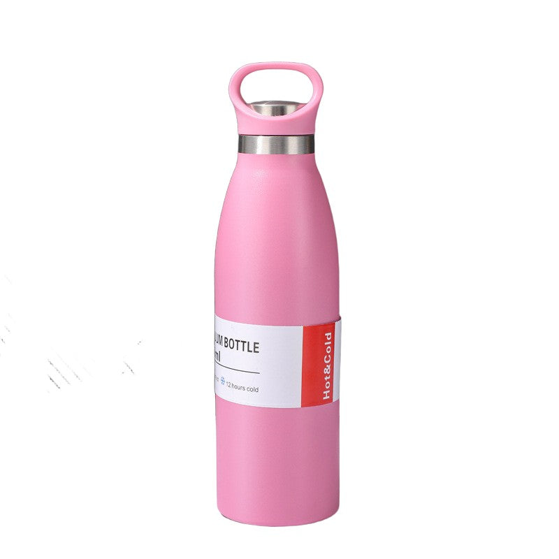 Stainless Steel Insulated Water Bottle W/ Keychain For Hiking 18 oz.