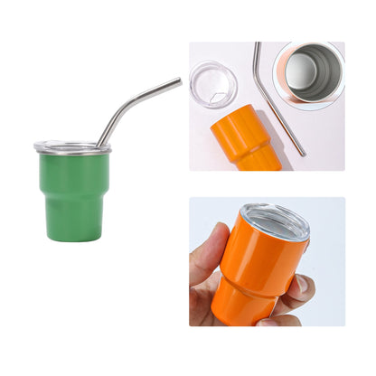 Stainless Steel Mini Tumbler W/ Straw 6 oz.