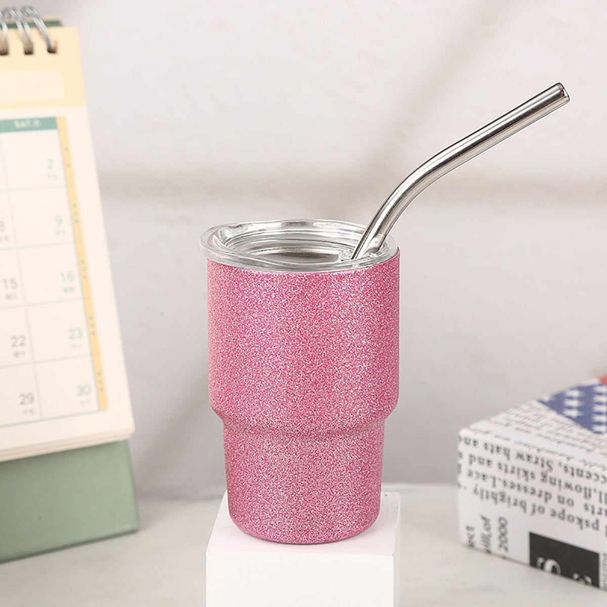 Stainless Steel Diamond Paint Mini Tumbler W/ Straw 3 oz.