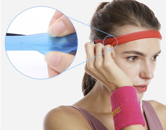 Silicone W/ Adjustable Clip Double Layer Sweat Headband