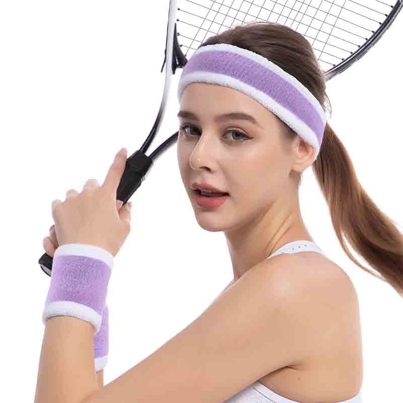 High Elastic Quick Sweat Absorbing Sport Headband Wristband Set of 3 Pcs