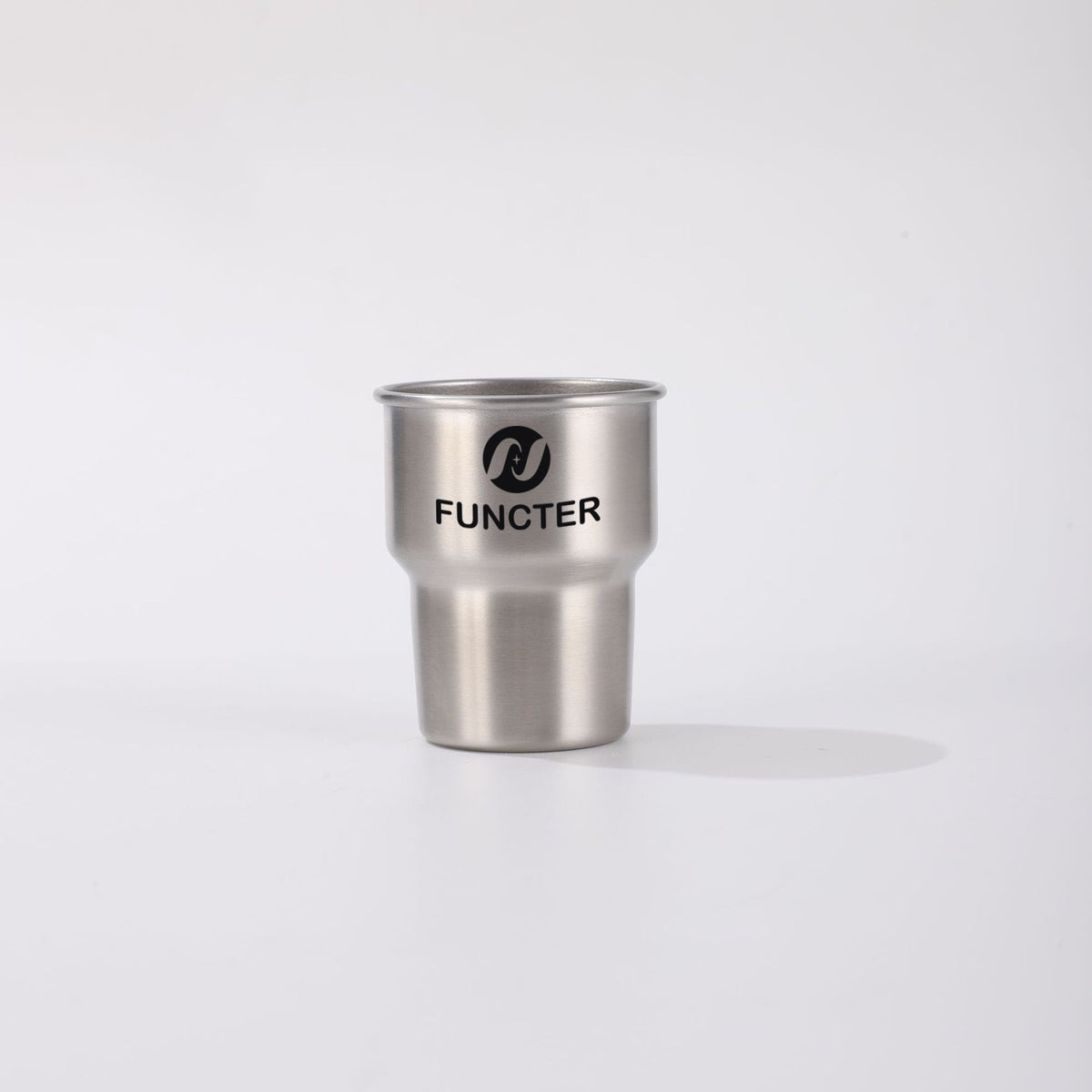 Stainless Steel Natural Finish Cup W/ Straw 2 oz.