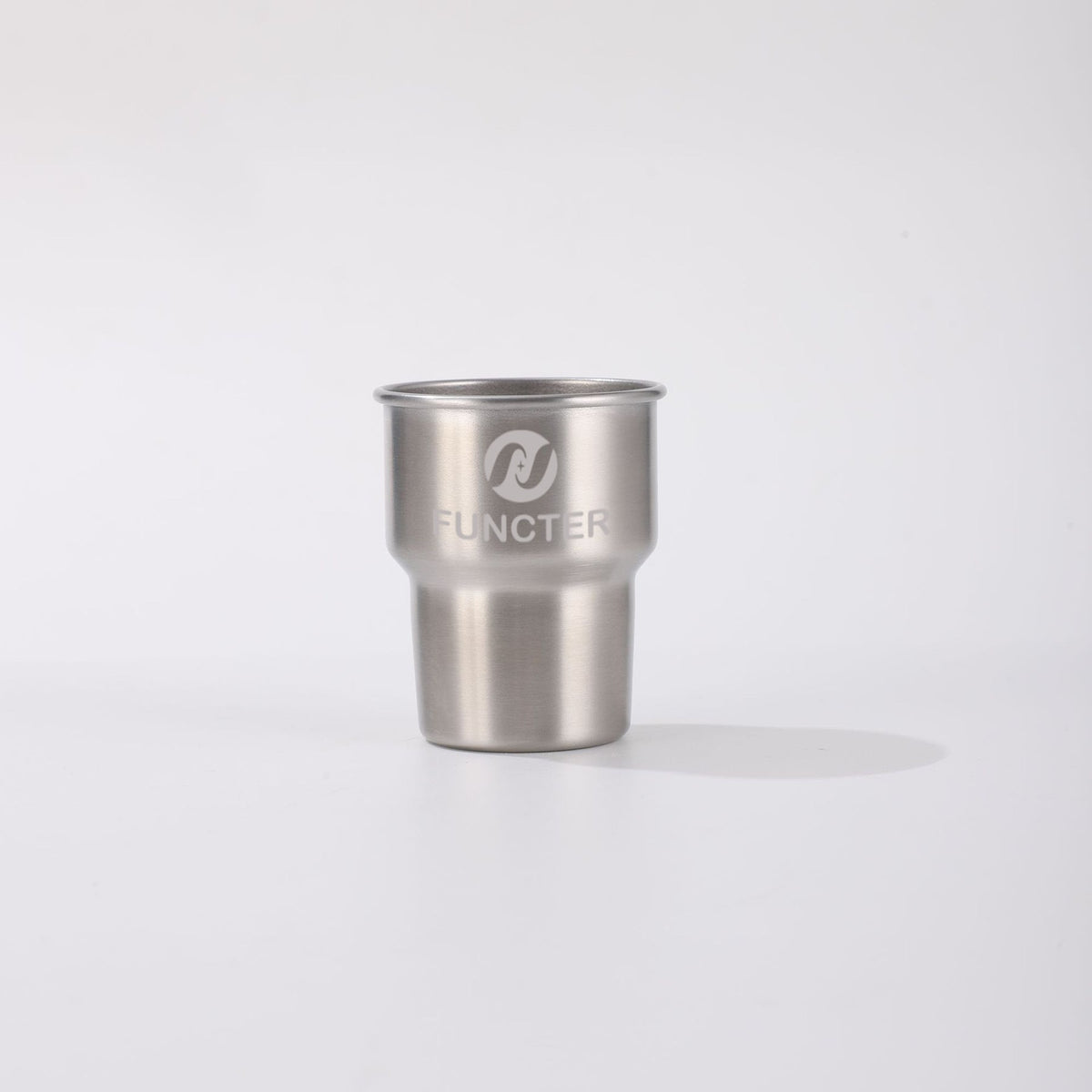 Stainless Steel Natural Finish Laser Engraved Cup W/ Straw 2 oz.