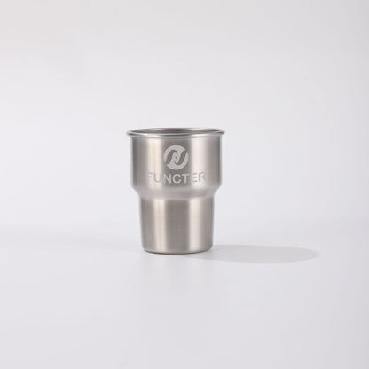 Stainless Steel Natural Finish Laser Engraved Cup W/ Straw 2 oz.