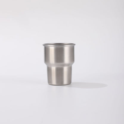 Stainless Steel Natural Finish Cup W/ Straw 2 oz.