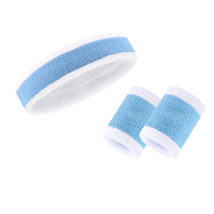 High Elastic Quick Sweat Absorbing Sport Headband Wristband Set of 3 Pcs