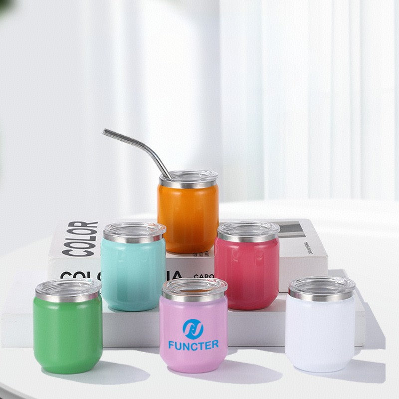 Stainless Steel Screen Printed Mini Tumbler W/ Straw 3 oz.