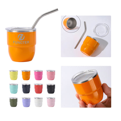 Stainless Steel Laser Engraved Tumbler W/ Straw 4 oz.