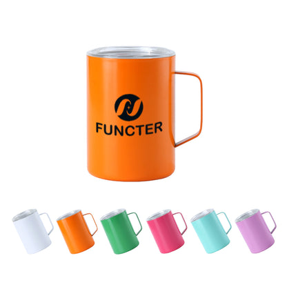 Screen-Printed Mini Coffee Cup W/ Straw & Handle 5 oz.