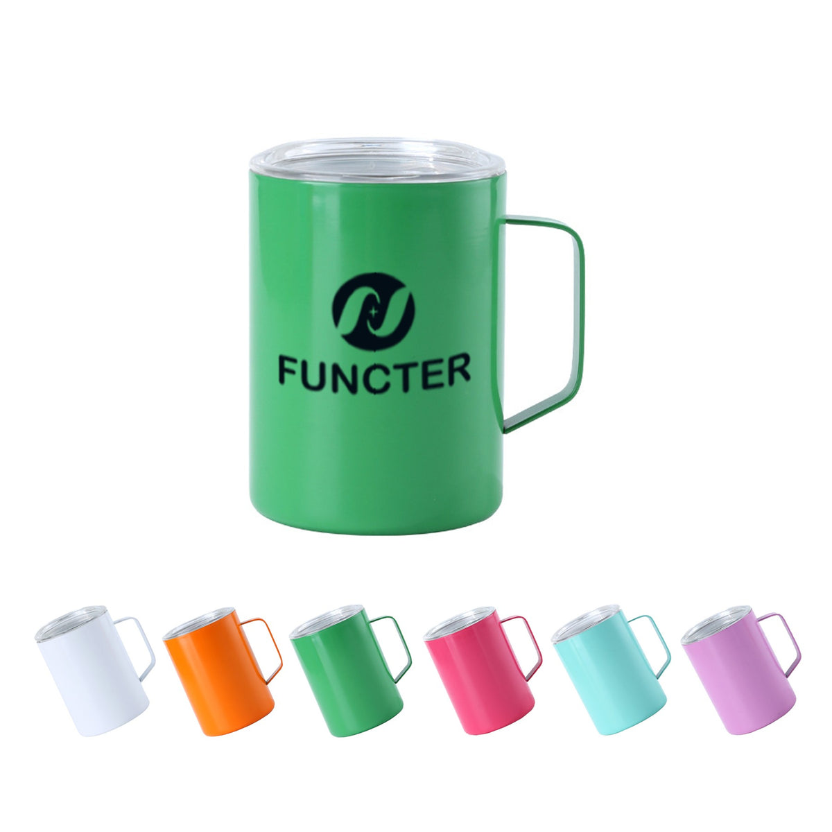 Screen Printed Mini Coffee Cup W/ Straw & Handle 7 oz.