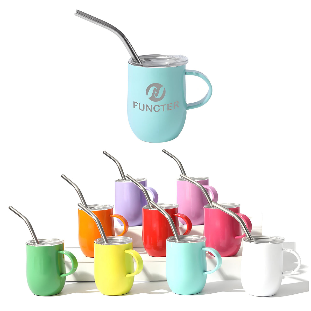 Laser Engraved Mini Straw Cup W/ Handle 3 oz.