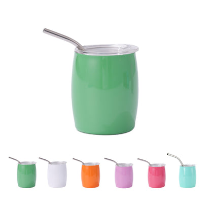 Screen Printed Mini Wine Cup W/ Straw 3 oz.