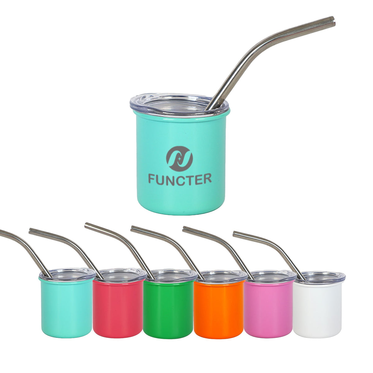 Laser Engraved Insulated Drinking Cup W/ Straw 4 oz.