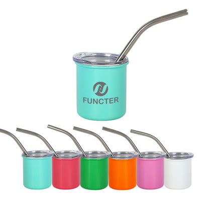 Laser Engraved Insulated Drinking Cup W/ Straw 4 oz.