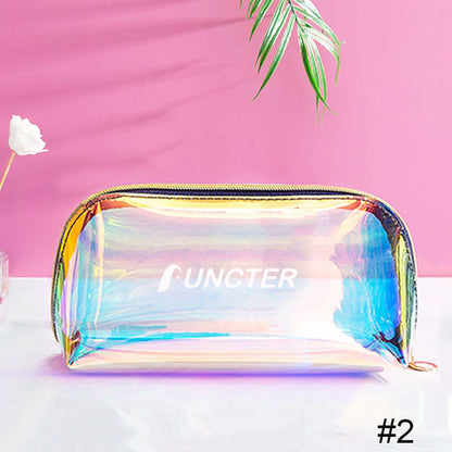 Iridescent Shell Makeup Bag, Clear Cosmetic Pouch (Medium)