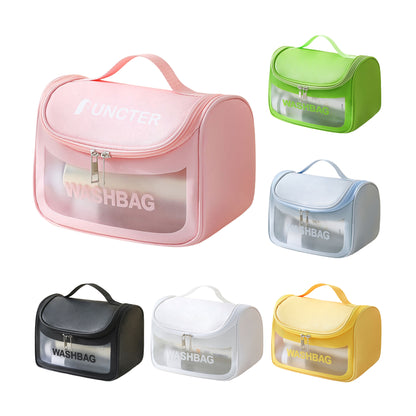 Waterproof PVC Large Cosmetic Bag W/Flip