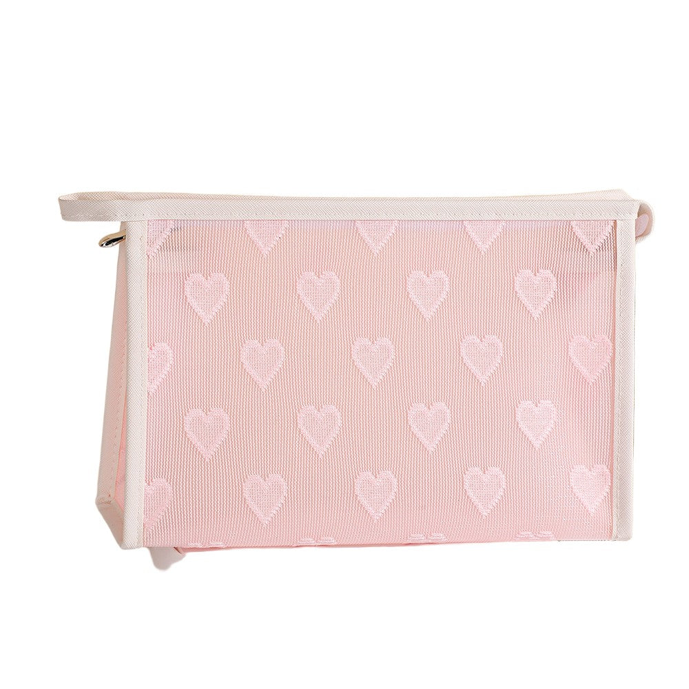 Heart Pattern Cosmetic Bag Toiletry Bag For Women, Girls