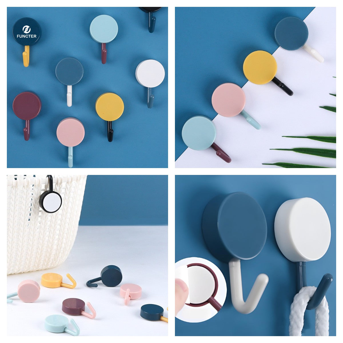 Multifunctional Sticky Wall Hook Plastic Clip