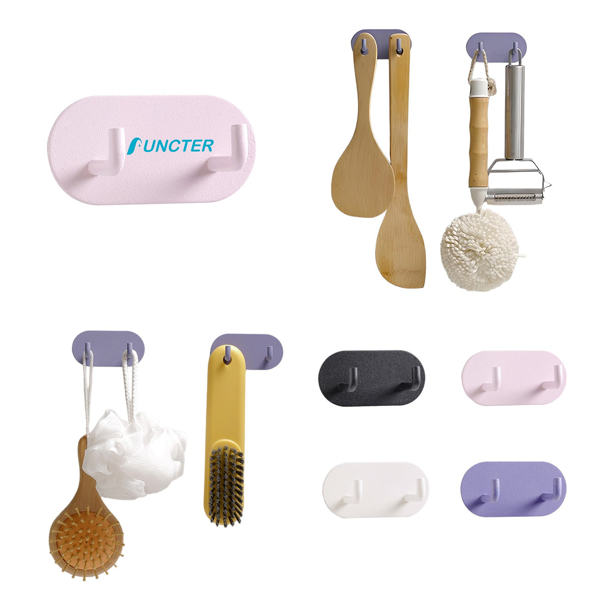 Multifunctional Adhesive Waterproof Wall Hooks Stick-On Hooks