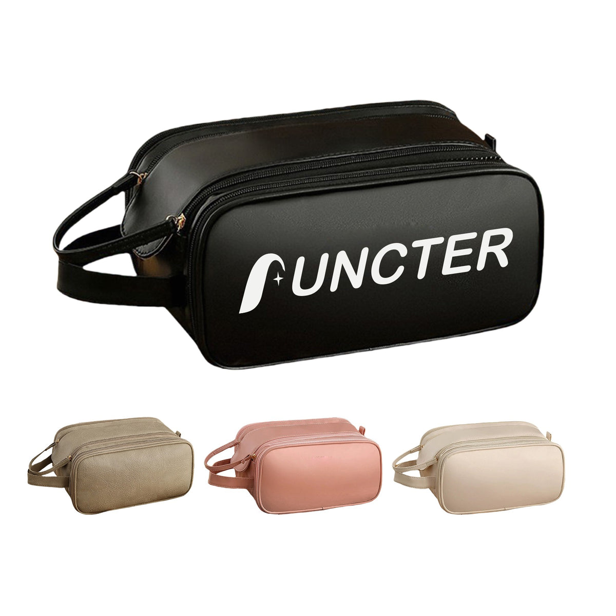 Large Capacity Double Layer Makeup Bag Waterproof PU Leather Toiletry Bag For Women