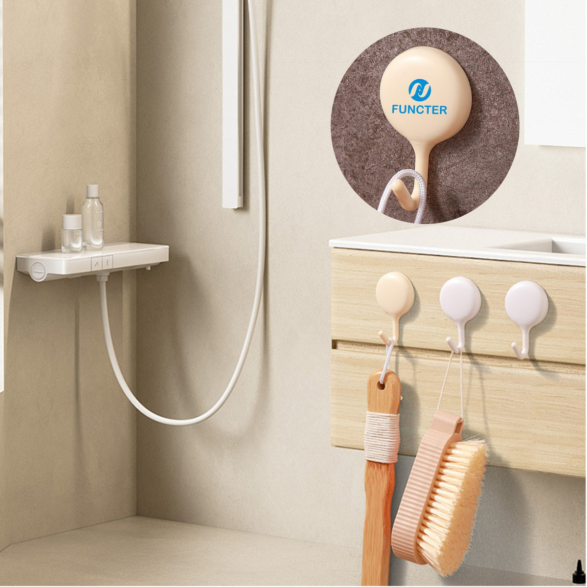 Convenience Self Adhesive Round Shaped Wall Hooks Hanger